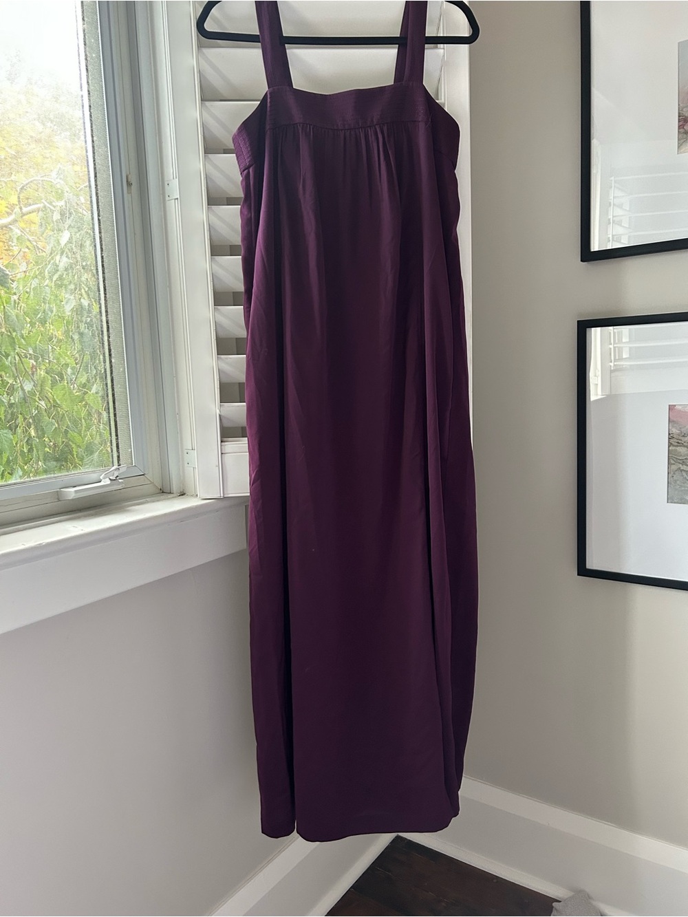 J. Crew Plum Maxi Dress with Square Neck